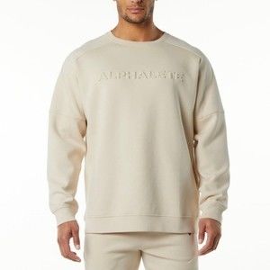 NWT ALPHALETE MEN’S ELMTS LONG SLEEVE KNIT PULLOVER TAN VARIOUS SIZES S,M,L,XL